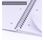 Collegeblok Pukka Pad Jotta A4 ruit 5x5mm 4-gaats 200 pagina's 80gr groen
