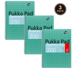 Collegeblok Pukka Pad Jotta A4 ruit 5x5mm 4-gaats 200 pagina's 80gr groen