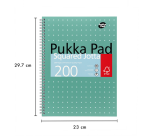 Collegeblok Pukka Pad Jotta A4 ruit 5x5mm 4-gaats 200 pagina's 80gr groen
