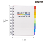 Pukka Pad White B5 Project Notebook Lined 10 Dividers 400 Pages 80gsm