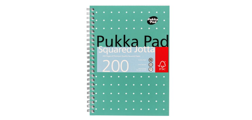 Pukka Pad Jotta A5 Notepad 5x5mm grid 200 pages 80g green