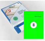 Fluorescent Green Rillprint Label 105x74mm 800 labels