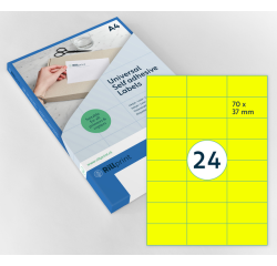 Etiquette Rillprint 70x37mm jaune fluo 2400 étiquettes
