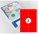 Etiquette Rillprint 105x74mm rouge fluo 800 étiquettes