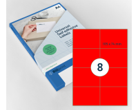 Etiquette Rillprint 105x74mm rouge fluo 800 étiquettes