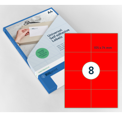Etiquette Rillprint 105x74mm rouge fluo 800 étiquettes