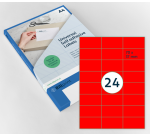 Etiquette Rillprint 70x37mm rouge fluo 2400 étiquettes