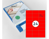 Etiquette Rillprint 70x37mm rouge fluo 2400 étiquettes