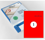 Etiquette Rillprint 210x297mm rouge fluo 100 étiquettes