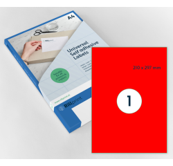Etiquette Rillprint 210x297mm rouge fluo 100 étiquettes