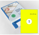 Etiquette Rillprint 210x297mm jaune fluo 100 étiquettes