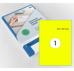 Etiket Rillprint 210x297mm fluorgeel 100 etiketten