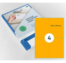 Etiket Rillprint 105x148mm fluororanje 400 etiketten