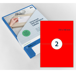 Etiket Rillprint 210x148mm fluorrood 200 etiketten