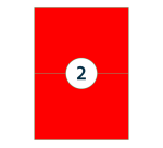 Etiket Rillprint 210x148mm fluorrood 200 etiketten