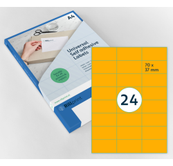 Etiquette Rillprint 70x37mm orange fluo 2400 étiquettes