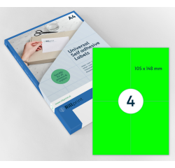 Etiket Rillprint 105x148mm fluorgroen 400 etiketten