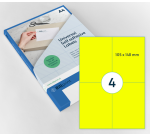 Fluorescent Yellow Rillprint Label 105x148mm 400 labels