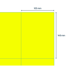 Fluorescent Yellow Rillprint Label 105x148mm 400 labels