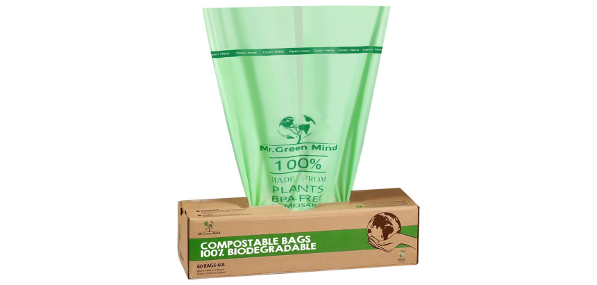 Bio Garbage Bag Mr Green Mind 60x80cm 60L Dispenser 60 pieces