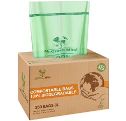Sac poubelle bio Mr Green Mind 26x29cm 2-3L Distributeur 250 pièces