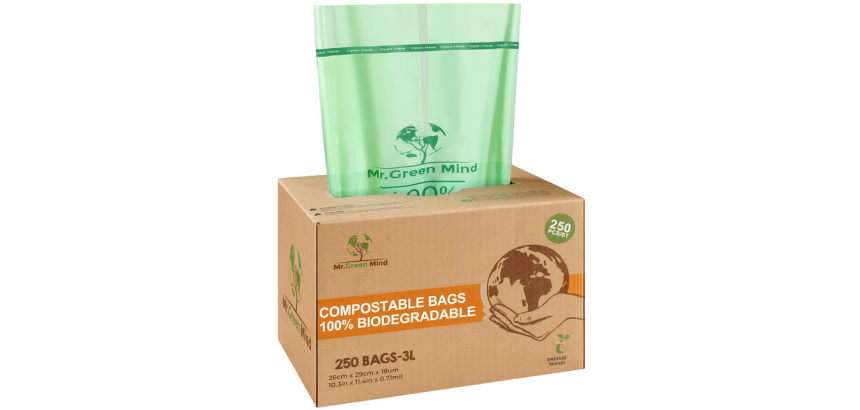 Biomüllbeutel Mr Green Mind 26x29cm 2-3L Spender 250 Stück