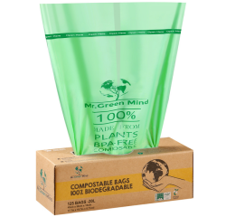 Sac poubelle bio Mr Green Mind 45x50cm 20L Distributeur 125 pièces