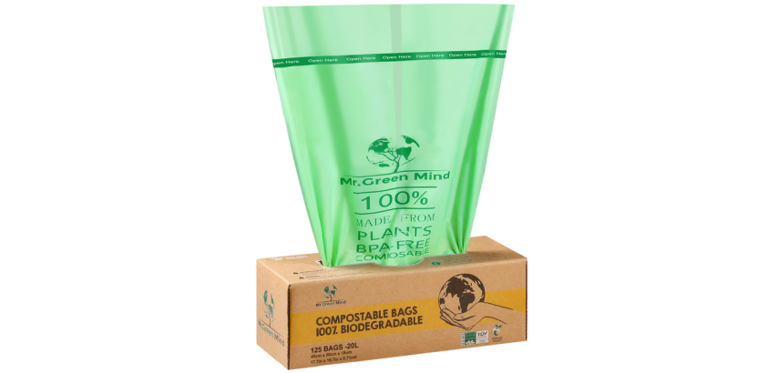 Sac poubelle bio Mr Green Mind 45x50cm 20L Distributeur 125 pièces