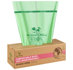 Sac poubelle bio Mr Green Mind 55x76cm 40-45L Distributeur 60 sacs