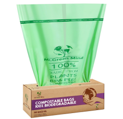 Sac poubelle bio Mr Green Mind 43x46cm 10L Distributeur 140 pièces