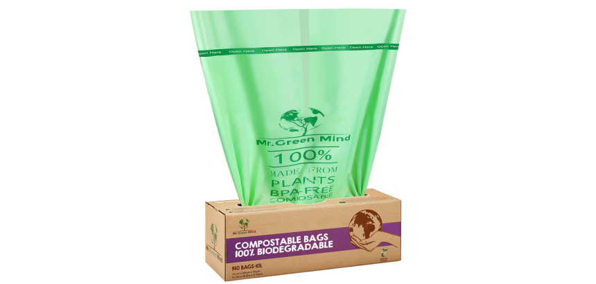 Sac poubelle bio Mr Green Mind 43x46cm 10L Distributeur 140 pièces
