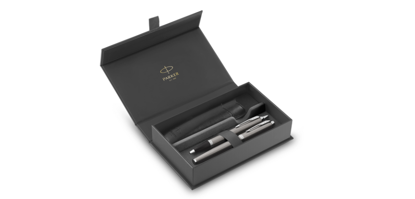 Parker IM Kugelschreiber und Füllfederhalter mit Edelstahl-Etui CT Medium 3-teilig