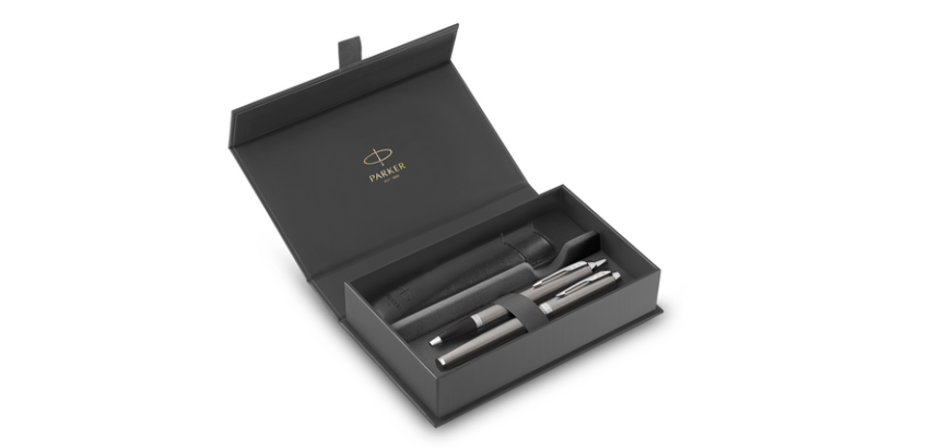 Stylo bille et stylo plume Parker IM avec étui Stainless steel CT Medium 3 pièces