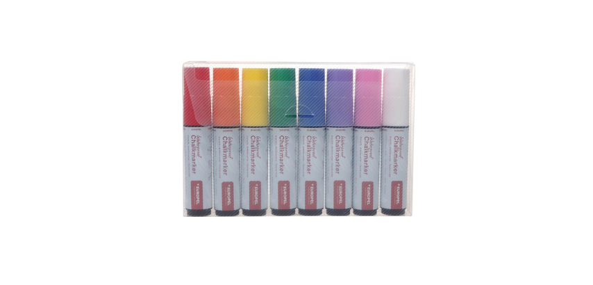 Indelible chalk marker Europel 15mm assorted case 8 pieces