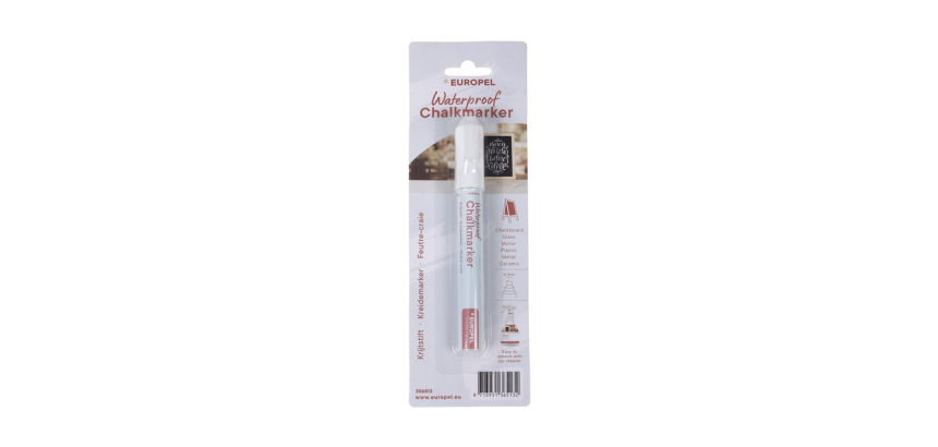 Krijtstift Europel watervast 3-6mm wit blister 1 stuk