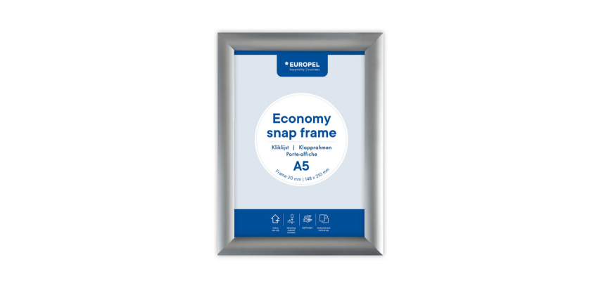 Cadre clipsable Europel Economy A5 argent