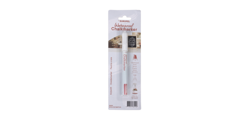 Krijtstift Europel watervast 1-3mm wit blister 1 stuk