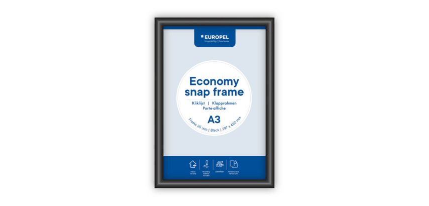 Klickrahmen Europel Economy A3 Schwarz