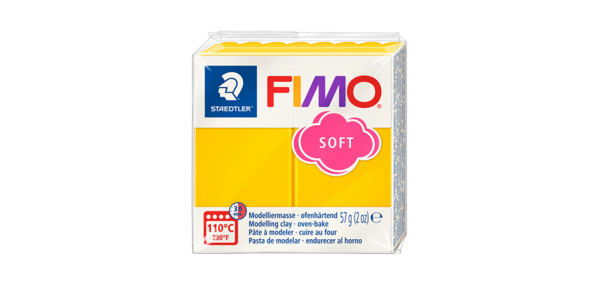Pâte à modeler Fimo Soft 57g jaune soleil