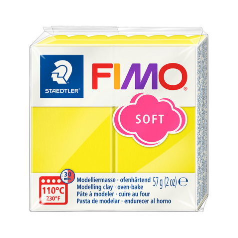 Pâte à modeler Fimo Soft 57g jaune citron