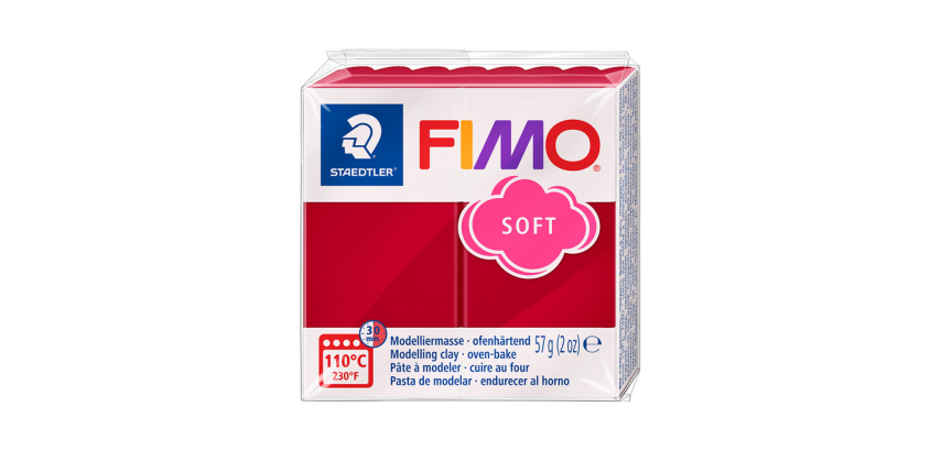 Pâte à modeler Fimo Soft 57g rouge cerise