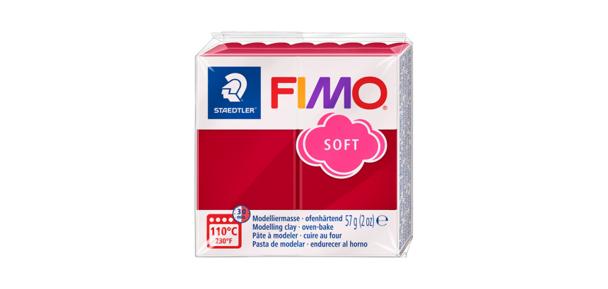 Pâte à modeler Fimo Soft 57g rouge cerise