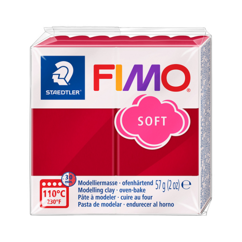 Boetseerklei Fimo soft 57 gram kersrood