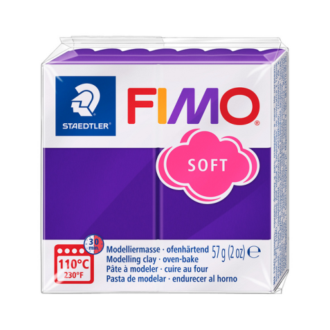 Pâte à modeler Fimo Soft 57g prune