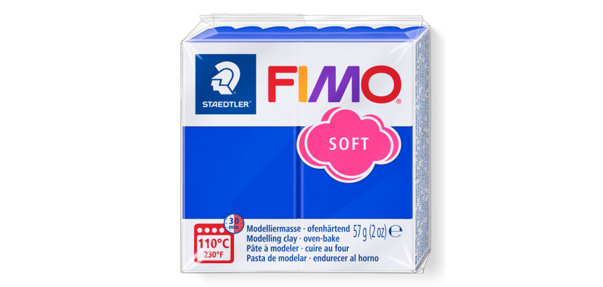 Pâte à modeler Fimo Soft 57g bleu brillant