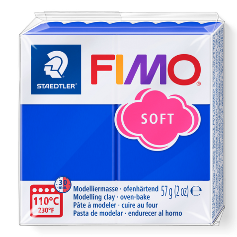 Pâte à modeler Fimo Soft 57g bleu brillant