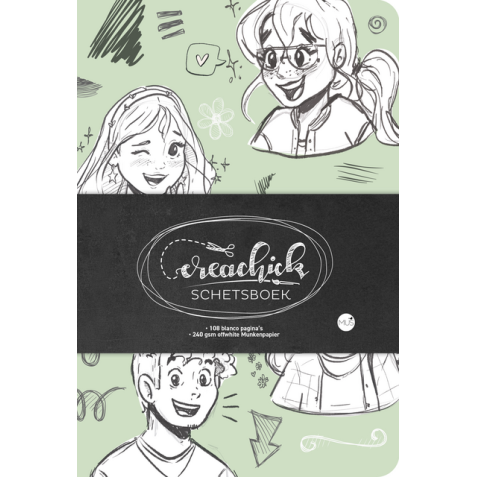 Carnet de croquis CreaChick Sage Green 14,5x21cm 240g 64 feuilles