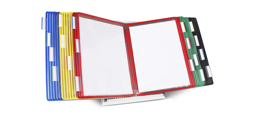 Système de présentation pupitre Tarifold A4 métal 30 poches assorti