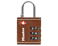 Cadenas Masterlock combinaison 3 chiffres TSA 30mm cuir brun