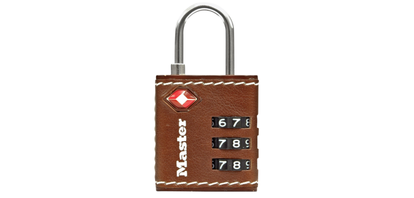 Masterlock Zahlenschloss Kombination 3-stellig TSA 30mm braun Leder